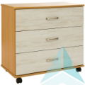 Argyle 3 Drawer Chest in Medium Oak with Light Artwood fronts