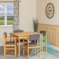 90cm HPL Square Dining Table With Tapered Leg, Oak