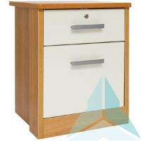 Pembroke Door & Drawer Bedside Cabinet, Medium Oak with Cream Fronts