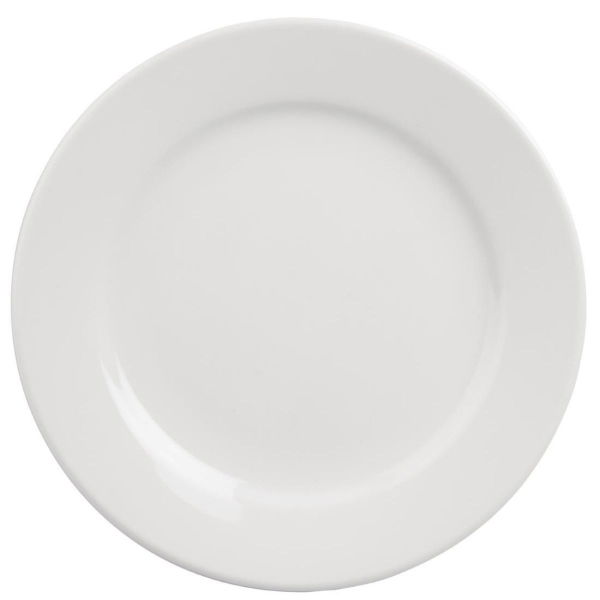 Athena White Wide Rim Plates, 17cm