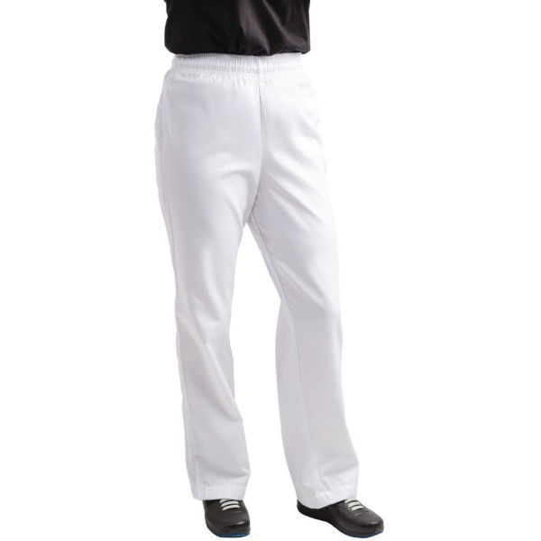 Unisex Chef Trousers Teflon Coated, White, Medium/86-91cm