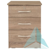 Fernlee 3 Drawer Bedside Cabinet in Grey Oak