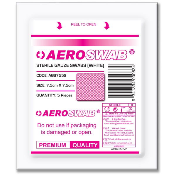 Sterile Gauze Swabs, 7.5 x 7.5cm