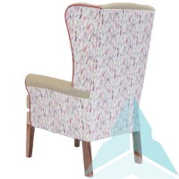 Ashford Armchair in Zest Putty with Balsam Thistle and Zest Cherry Piping