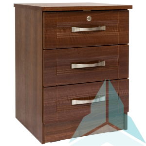 Iona 3 Drawer Bedside Cabinet in Opera Walnut