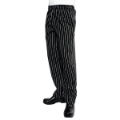 Unisex Chef Baggy Trousers, Black/White Stripe, Large/97-102cm