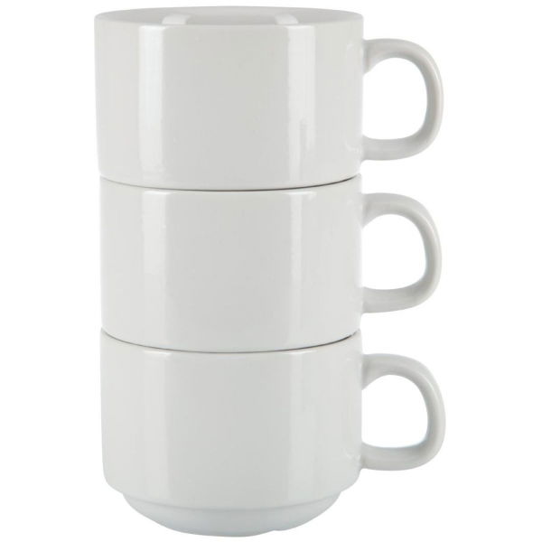 Athena White Stacking Cups, 200ml