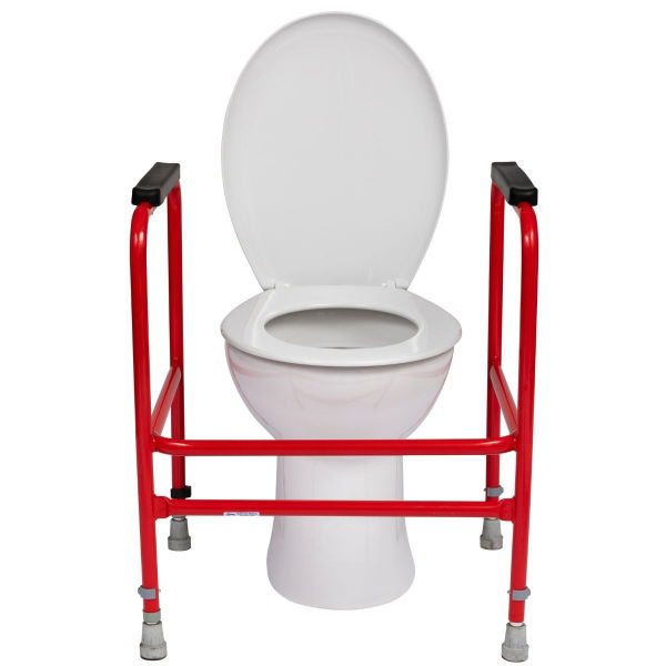 Red Portable Toilet Surround, Adjustable Height