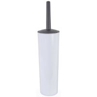 White Closed Toilet Brush & Holder