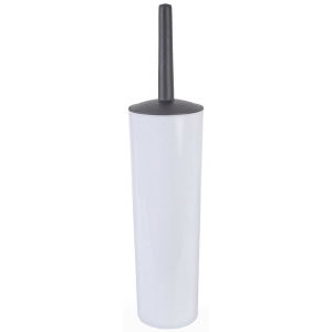 White Closed Toilet Brush & Holder