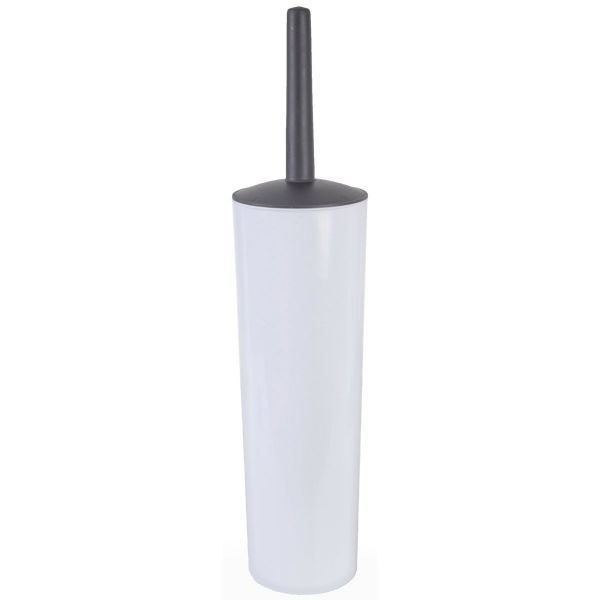 White Closed Toilet Brush & Holder