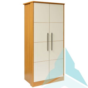 Pembroke Double Wardrobe, Medium Oak with Cream Fronts