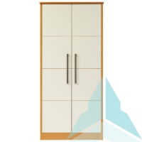 Pembroke Double Wardrobe, Medium Oak with Cream Fronts