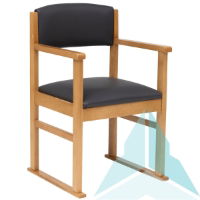 Hadley Dining Chair With Skis in Zest Graphite, Oak