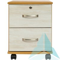 Argyle 2 Drawer Bedside Cabinet in Medium Oak with Light Artwood fronts