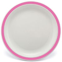 23cm Polycarbonate Plates With Coloured Rim