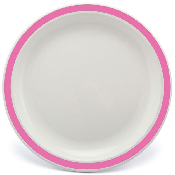 23cm Polycarbonate Plates With Coloured Rim