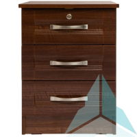 Iona 3 Drawer Bedside Cabinet in Opera Walnut