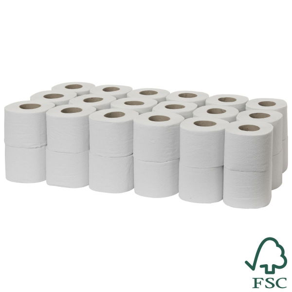 2 Ply White Embossed Toilet Rolls