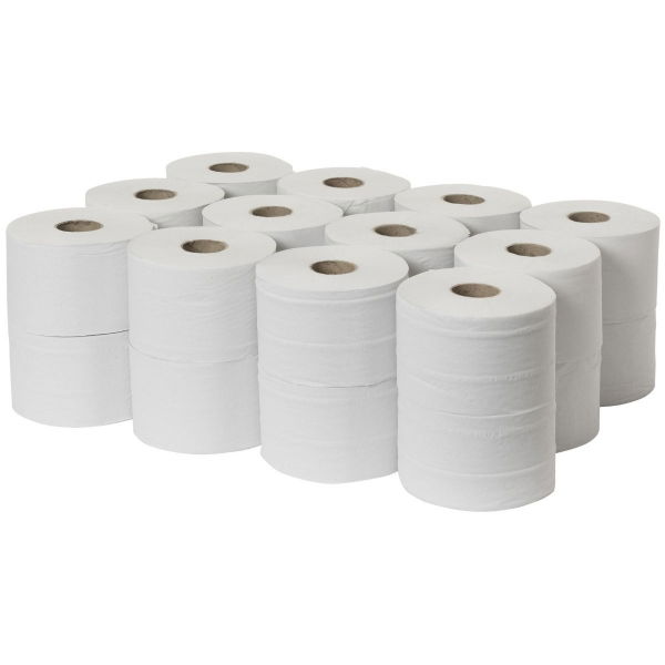 2 Ply White Micro Mini Jumbo Toilet Rolls