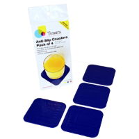 9cm Non-Slip Square Coasters, Blue