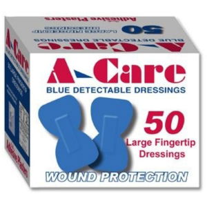 Blue Large Fingertip Plasters, 7.5 x 4.5cm