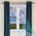 Havana Teal Blackout Lined Eyelet Curtains