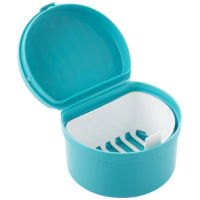 Denture Cup With Hinged Lid & Strainer