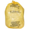 Yellow Clinical Waste Sacks, Printed