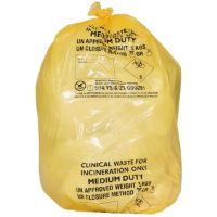 Yellow Clinical Waste Sacks, Printed