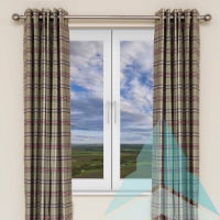 Highland Fern Blackout Lined Eyelet Curtains