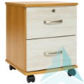 Argyle 2 Drawer Bedside Cabinet in Medium Oak with Light Artwood fronts