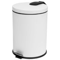 30 Litre White Steel Pedal Bin