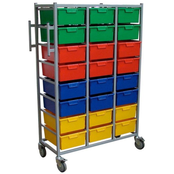 Triple Laundry Cart, 24 Trays