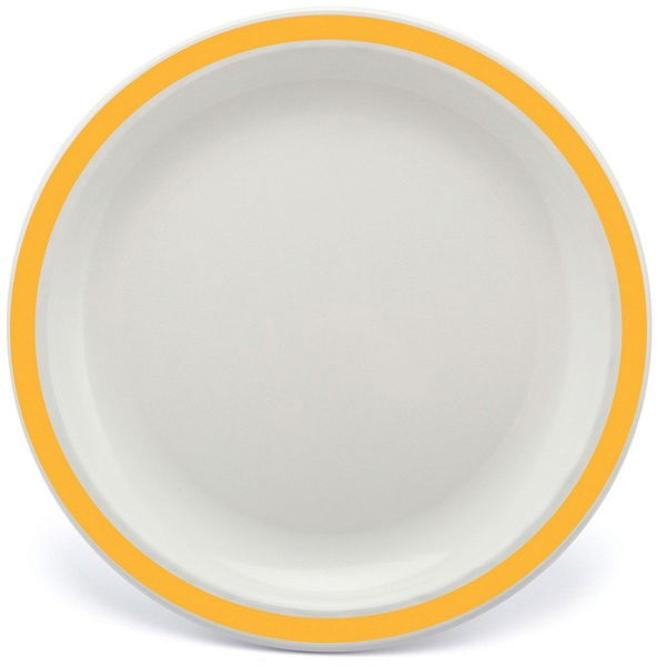 23cm Plate With Coloured Rim, Yellow