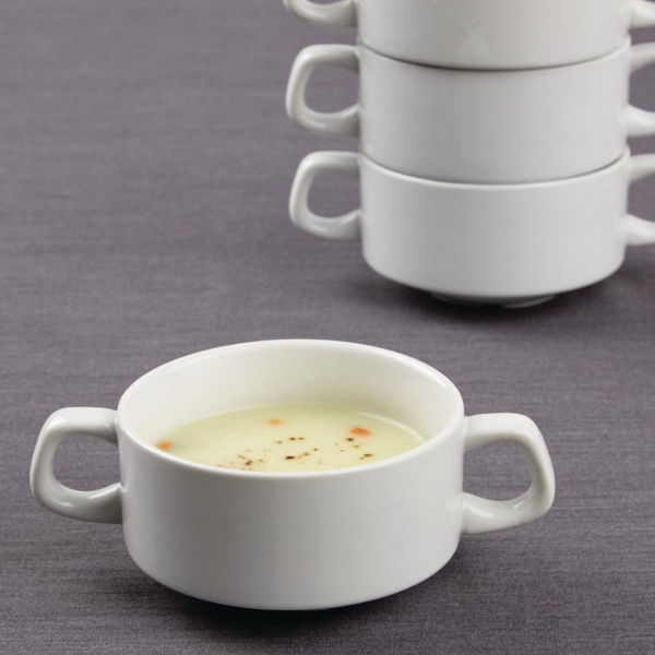 Athena White Stacking Soup Bowls, 16cm/290ml