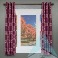 Kashmir Amethyst Blackout Lined Eyelet Curtains