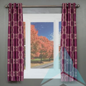 Kashmir Amethyst Blackout Lined Eyelet Curtains