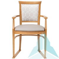 Kinley Dining Chair With Skis in Zest Cobble & Kibale Putty, Oak