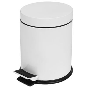 3 Litre White Steel Pedal Bin