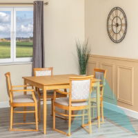 105cm HPL Square Dining Table With Tapered Leg, Oak